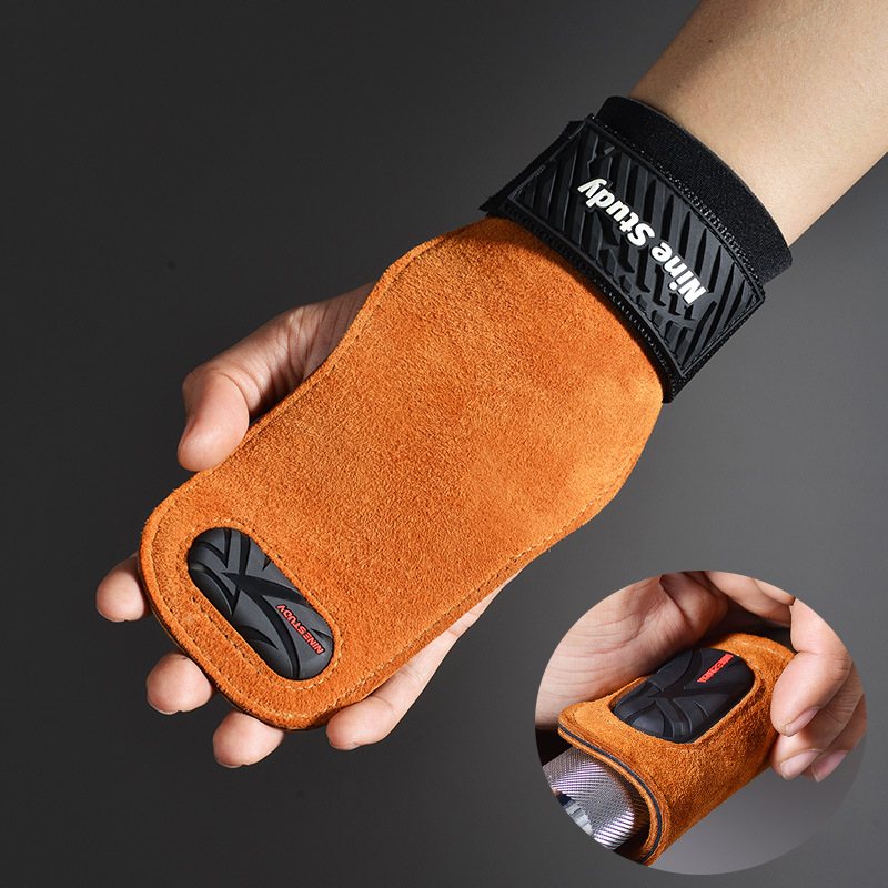 Crossfit Workout Gear - 소가죽 체육관 그립 장갑, 역도 피트니스