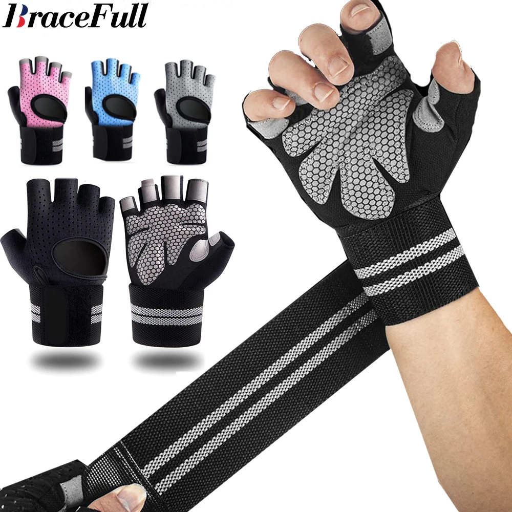 손목 랩 지지대 달린 하프 핑거 체육관 피트니스 장갑, - Crossfit Workout Gear 리뷰 및 가격